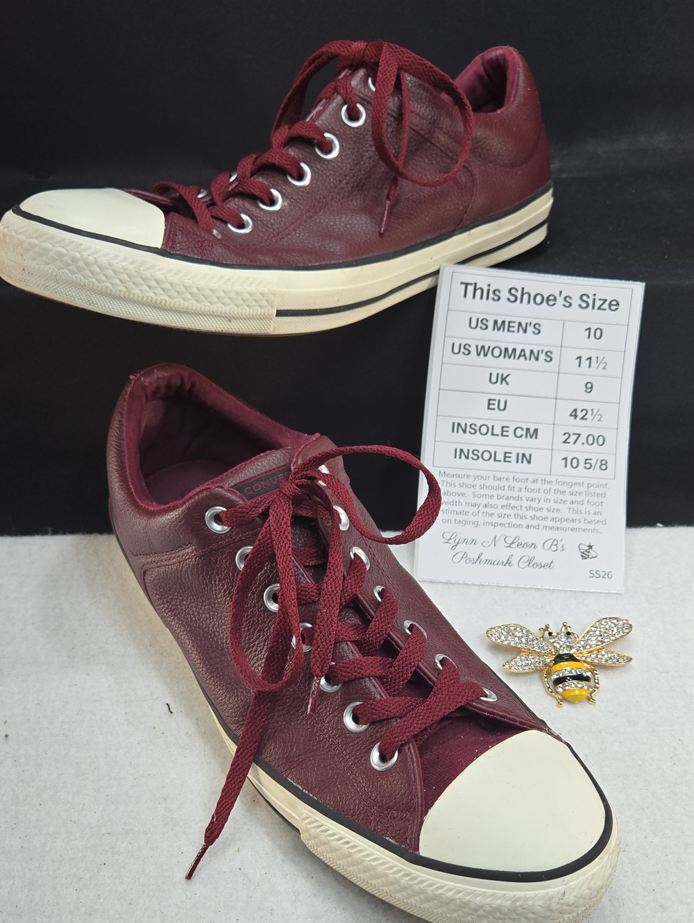 Low-top Leather Converse Chuck Taylor All Star Sneakers deep burgundy/maroon